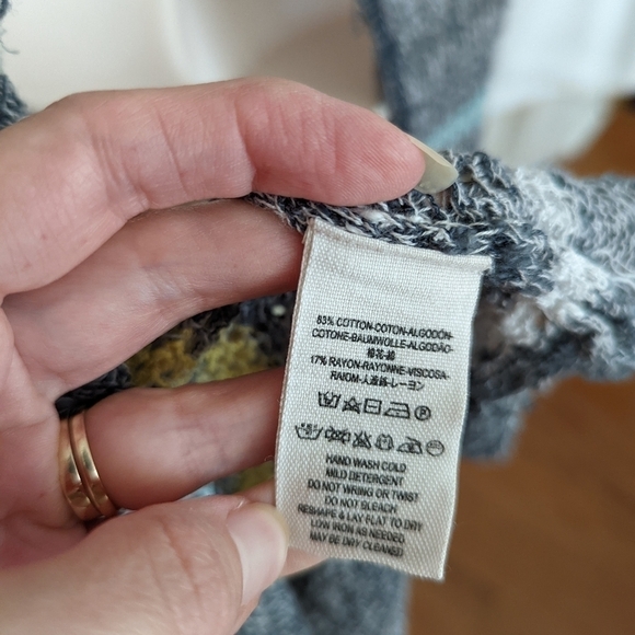 Free PEOPLE striped loose knit crochet pullover sweater life's a beach xs - Picture 9 of 11